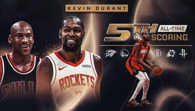 杜兰特谈超越乔丹总得分 数据超越不代表完成超越