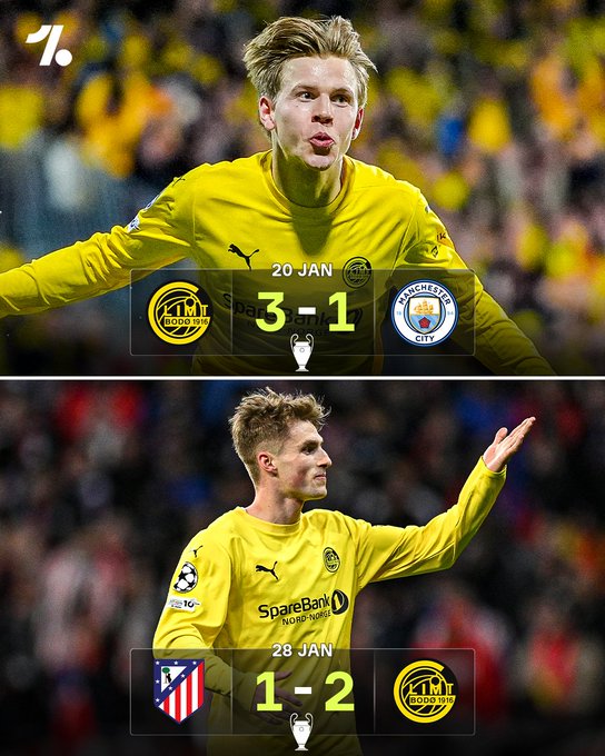 如果要在本赛季的欧冠寻找一匹黑马,连胜曼城马竞的博德闪耀算吗