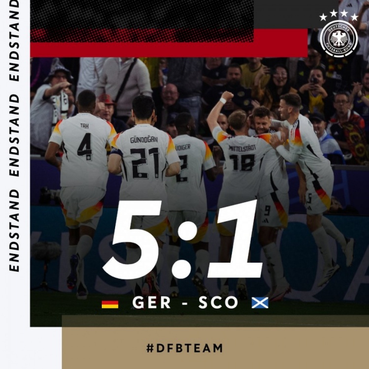 欧洲杯揭幕战德国大胜苏格兰 维尔茨打进本届欧洲杯首球