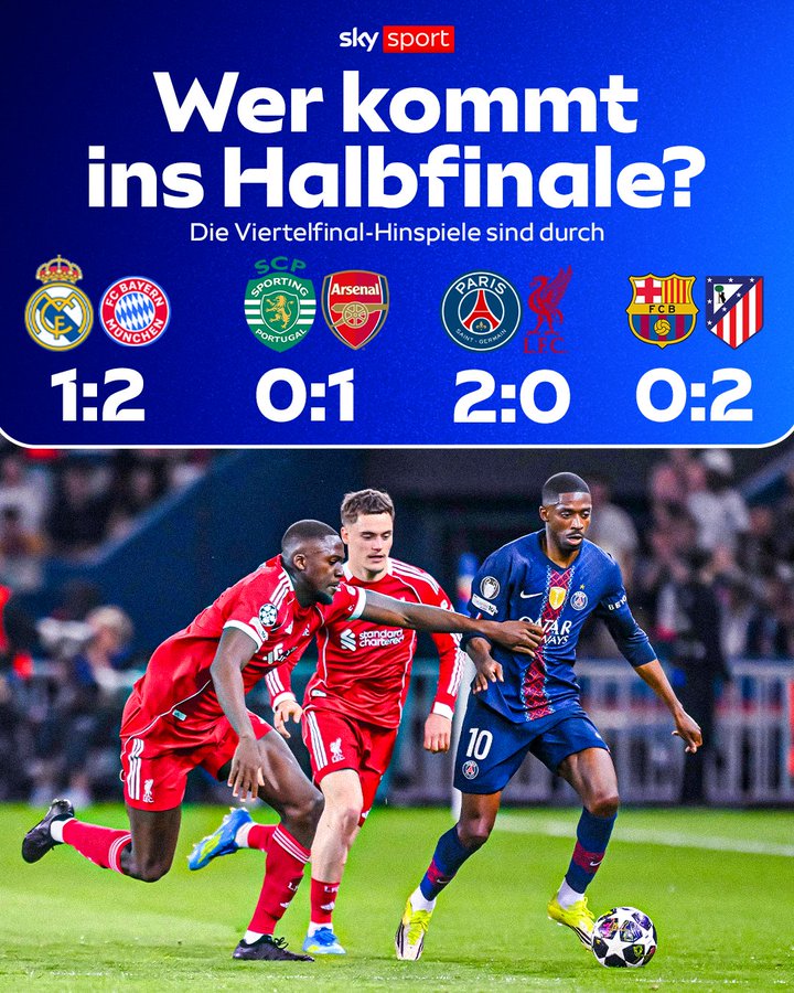 Opta：欧冠首回合主场失利次回合逆转的比赛，仅占比6.1%