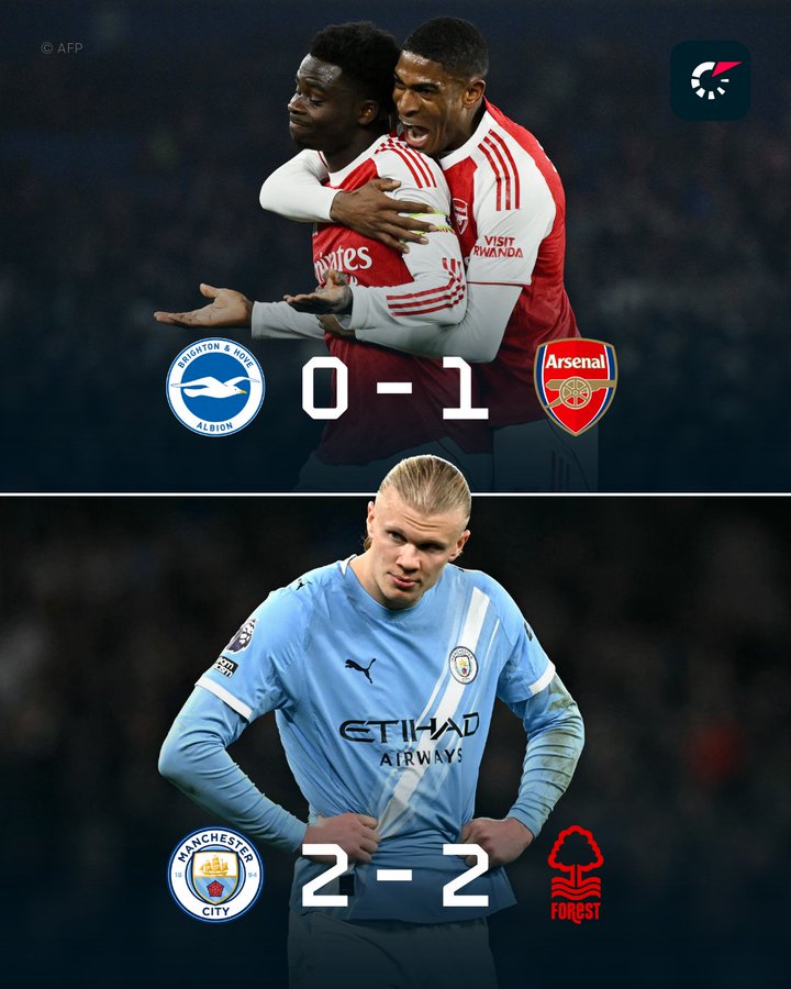 战报：曼城被爆冷、2-2诺丁汉；纽卡少打一人绝杀、2-1曼联