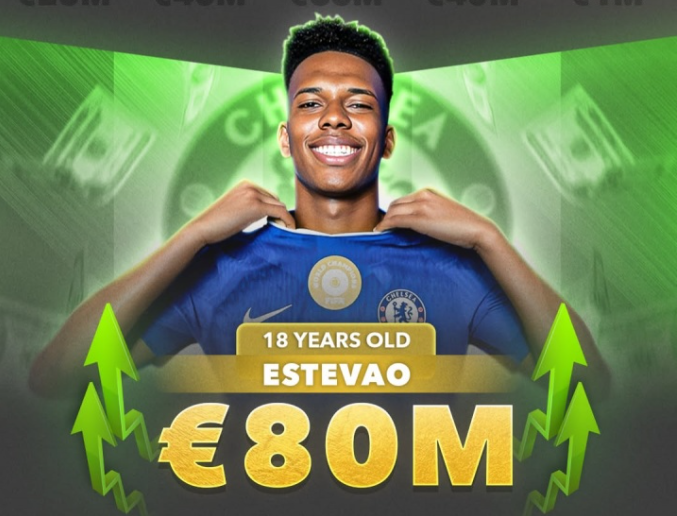 埃斯特旺18岁身价8000万欧,同龄超内马尔、维尼修斯