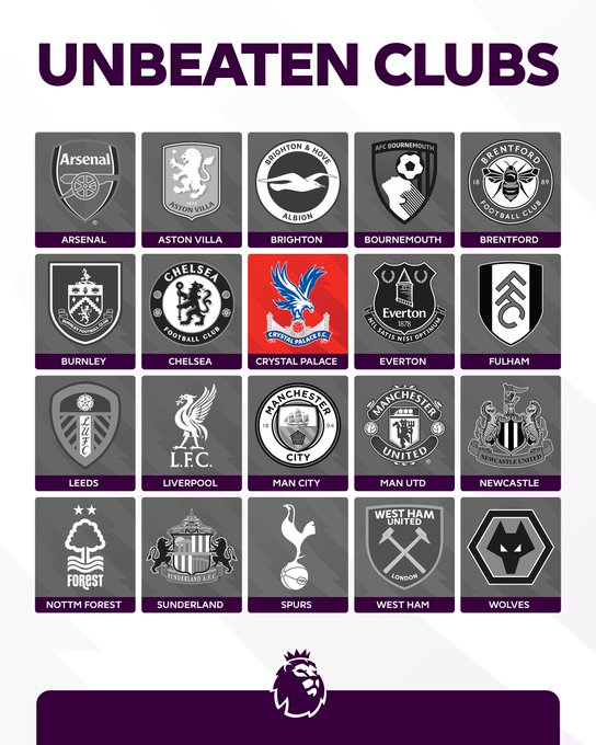 英超第5轮冷门之夜过后,未尝败绩的球队仅有水晶宫一支了