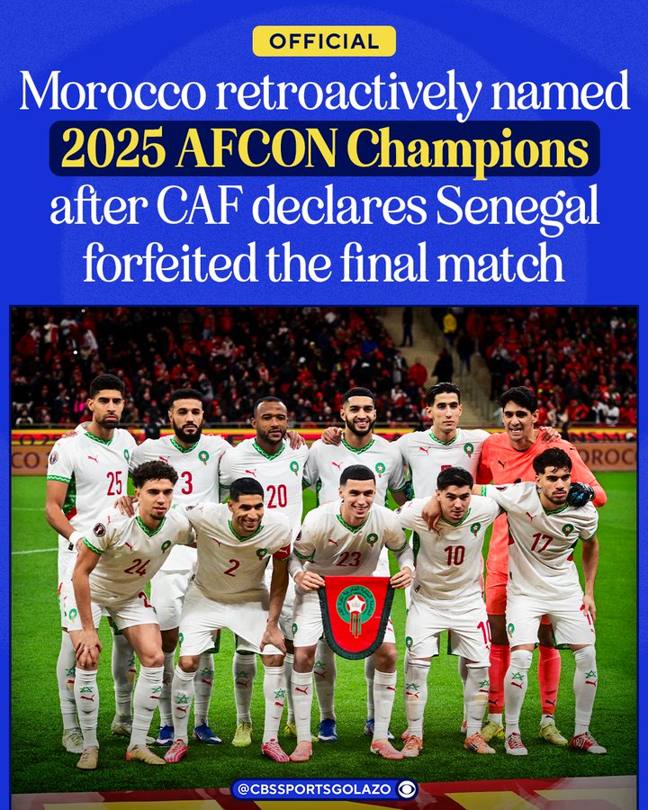 逆天判罚！非洲足联剥夺塞内加尔的冠军，改判摩洛哥决赛获胜夺冠