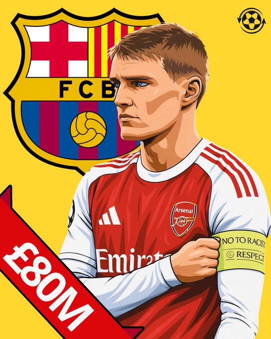 摆明了不卖！巴萨有意引进厄德高，但阿森纳标价8000万英镑