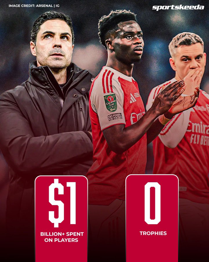 10亿美元的投入换不来一座冠军,阿尔特塔该不该下课?