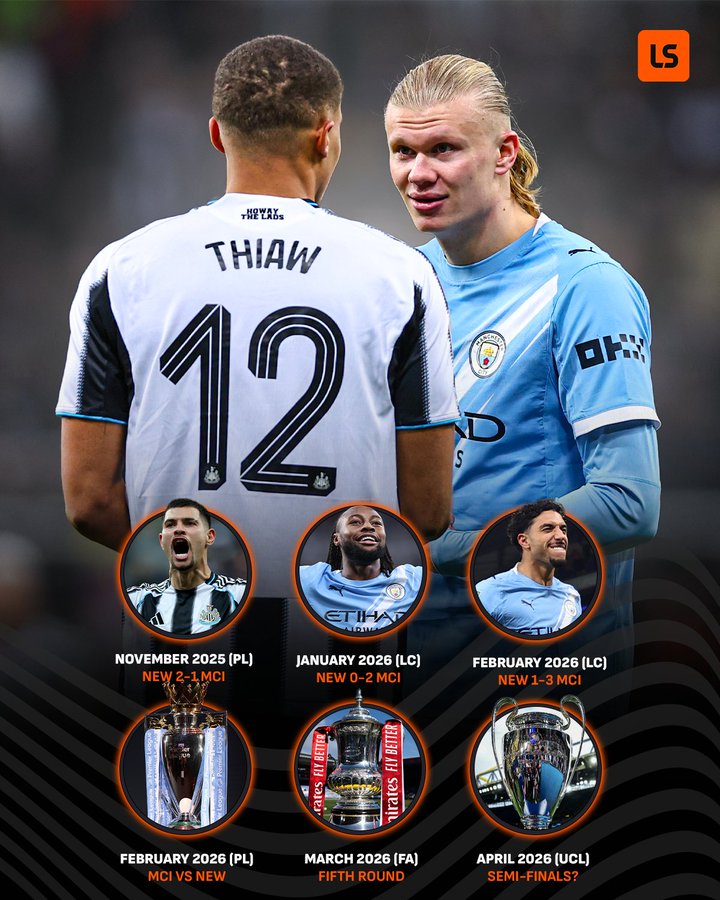 纽卡VS曼城：赛季的第5次交锋，要不然来个平局增加一点悬念？