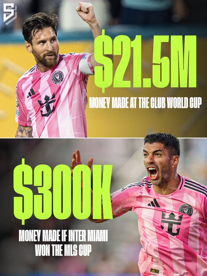 迈阿密和曼城的奖金收入，从侧面体现了世俱杯必须要打好的重要性