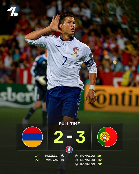 亚美尼亚VS葡萄牙：十年前的相遇C罗上演帽子戏法，这次还有吗