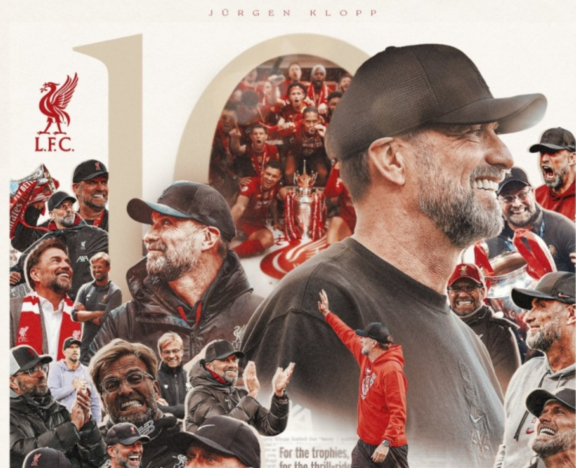 10年前的今天克洛普出任利物浦主帅,带队问鼎英超+欧冠