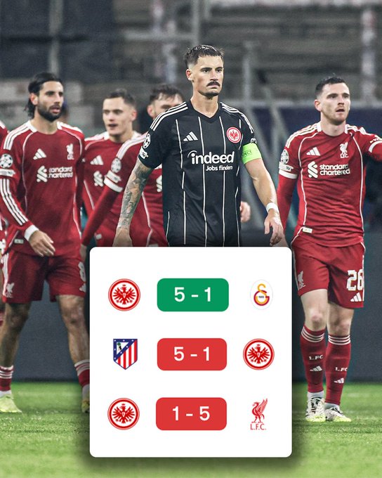 欧冠猜想之法兰克福：连续3场都是5-1的6球大战，还会继续吗