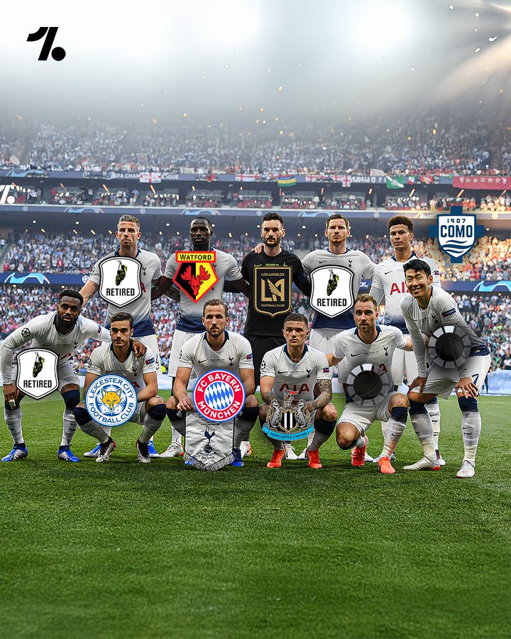 随着孙兴慜离开热刺，2019年的欧冠亚军首发11人已全部离队