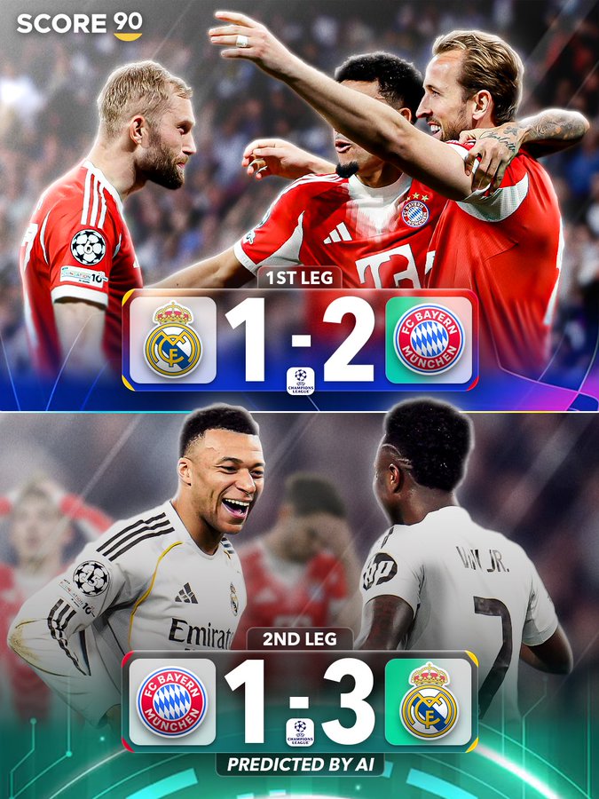 ChatGPT预测欧冠：拜仁1-3皇马，阿森纳0-0葡体