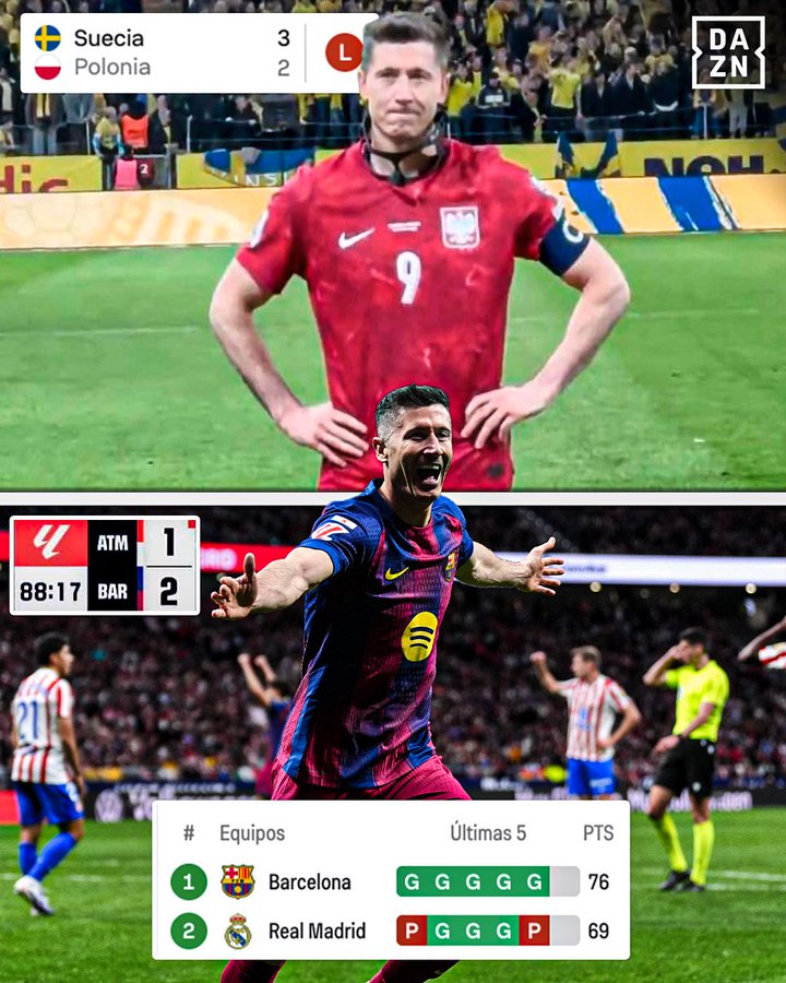 失意国家队而俱乐部绝杀马竞，莱万或许更希望的还是世欧预进球吧