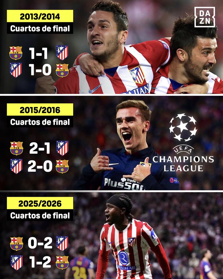 连续三次倒在相同赛段,为何巴萨一到了欧冠就不敌马竞?