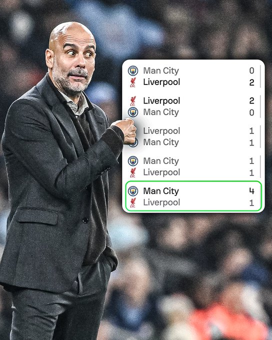 瓜帅迎执教千场时刻：但近4次对利物浦2平2负的曼城，能赢吗？