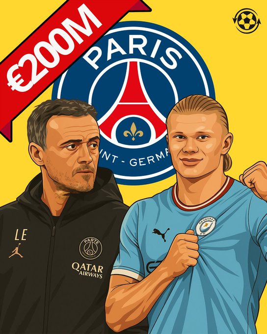 土豪之间的PK！西媒：巴黎为引进哈兰德，愿提供2亿欧元转会费