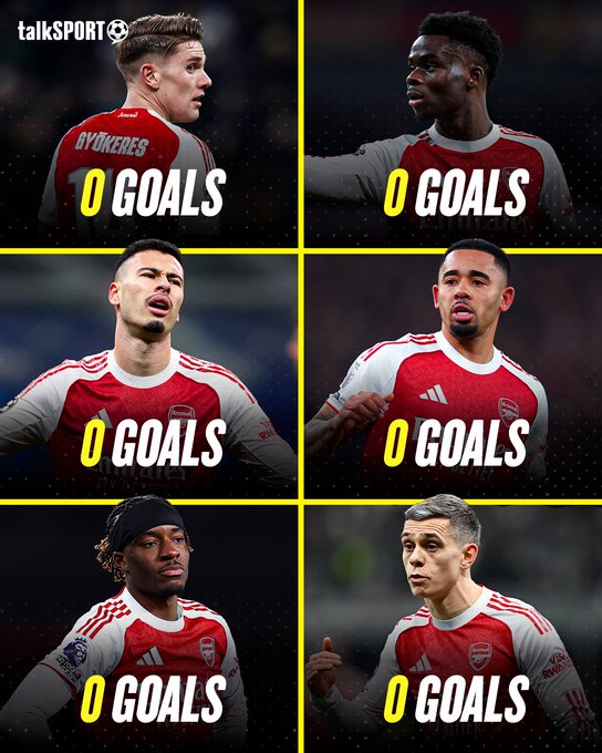仍旧是锋无力！26年的阿森纳，队内6大前锋4场比赛累积0进球