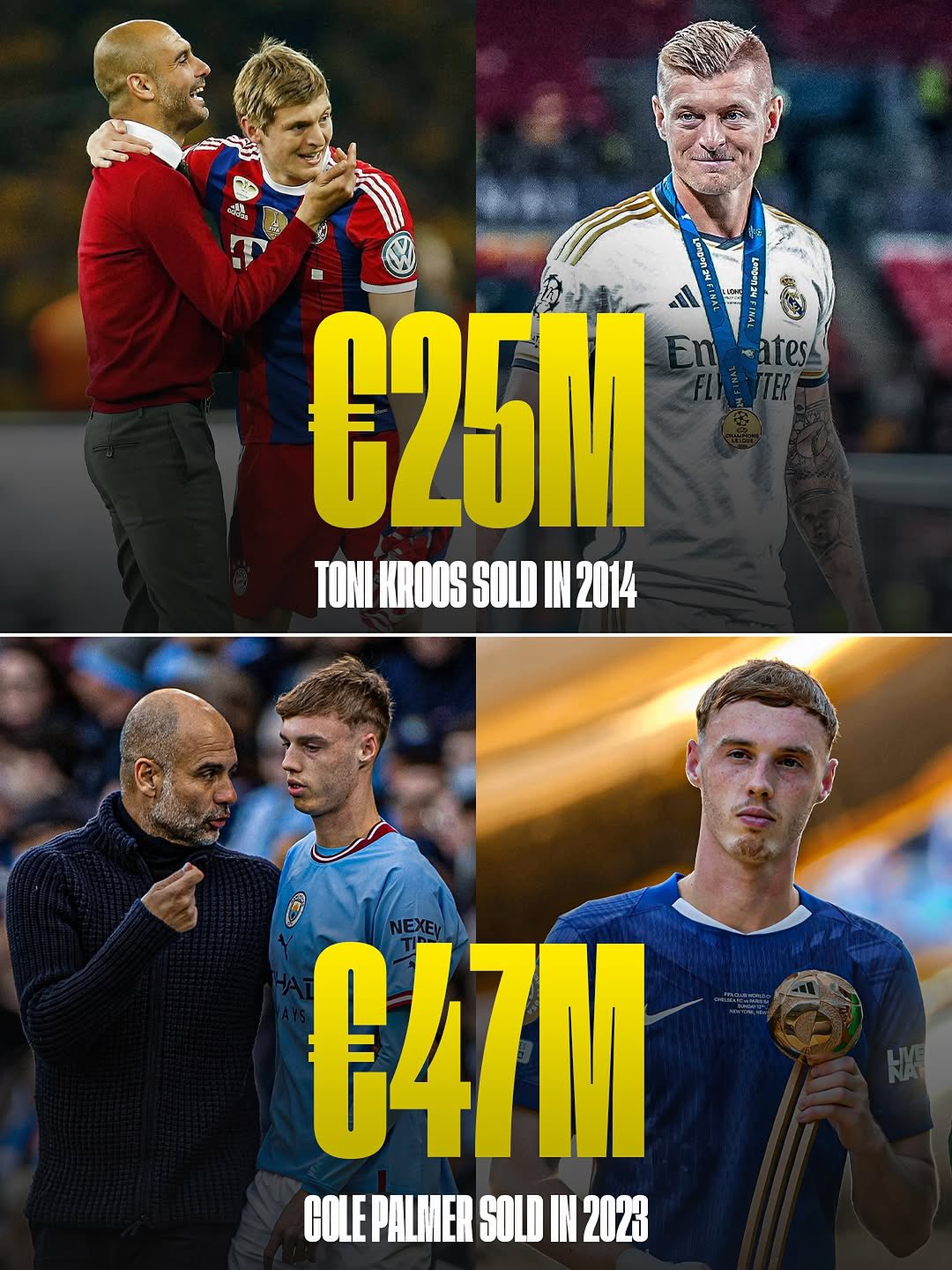 克罗斯&帕尔默的离开，算不算是瓜迪奥拉心中永远的痛？