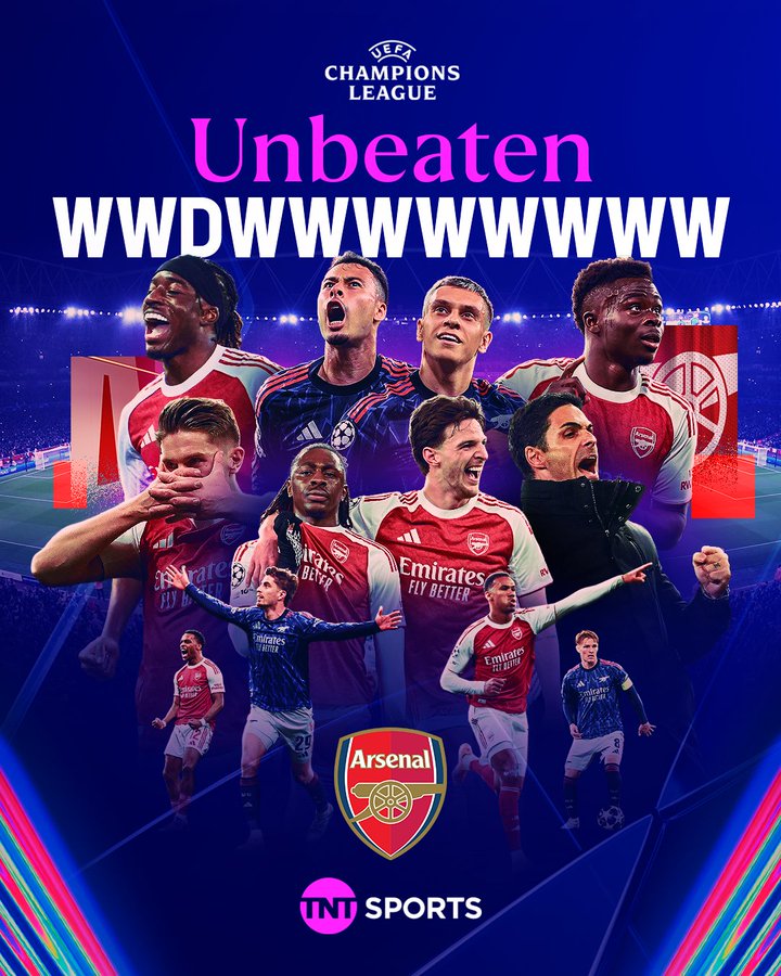 本赛季欧冠10胜1平保持不败,阿森纳这算不算是具备了冠军相?