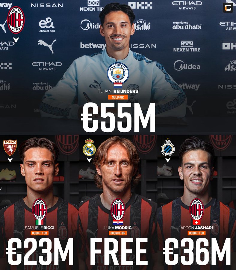 精打细算的AC米兰，用赖因德斯的转会费，重组的球队的中场配置