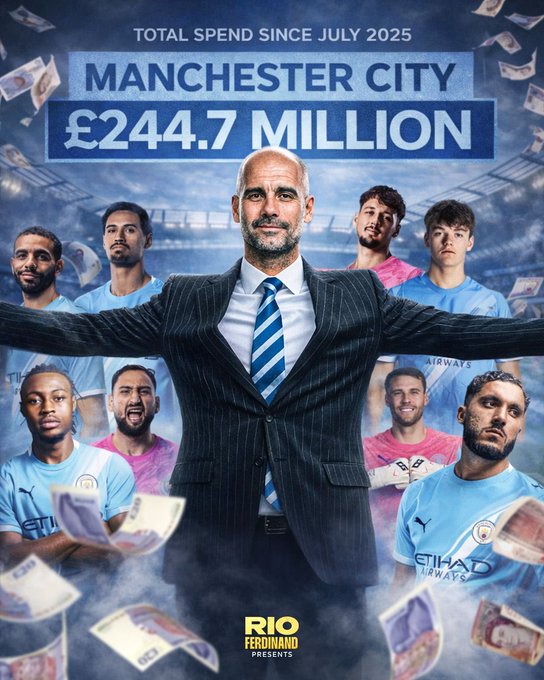半年投入近2.5亿英镑，本赛季的曼城可否不再四大皆空？