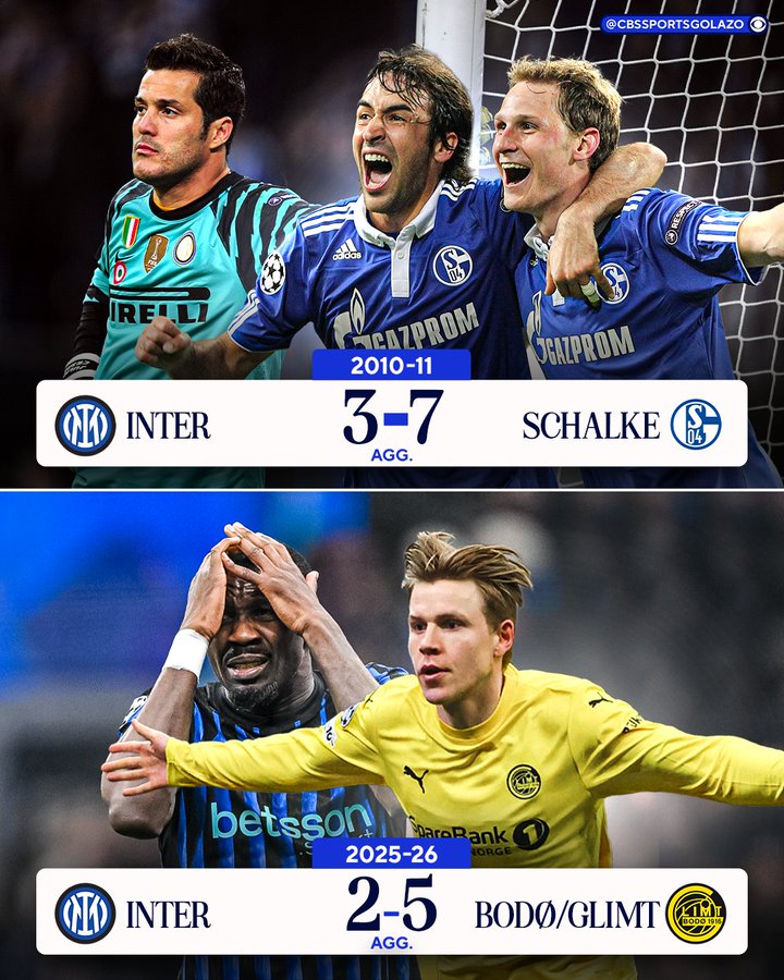 着实罕见！自15年前不敌沙尔克后，国米欧冠赛场首次被双杀出局