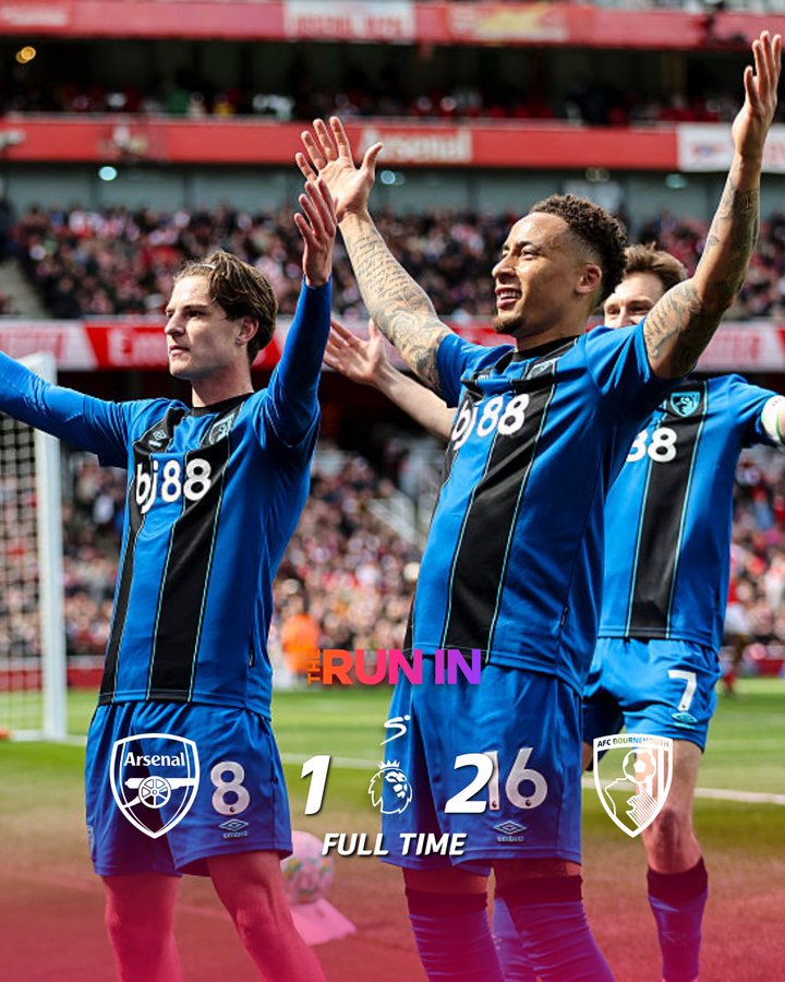 阿森纳1-2伯恩茅斯:哲凯赖什点球难救主,阿森纳主场爆冷失利