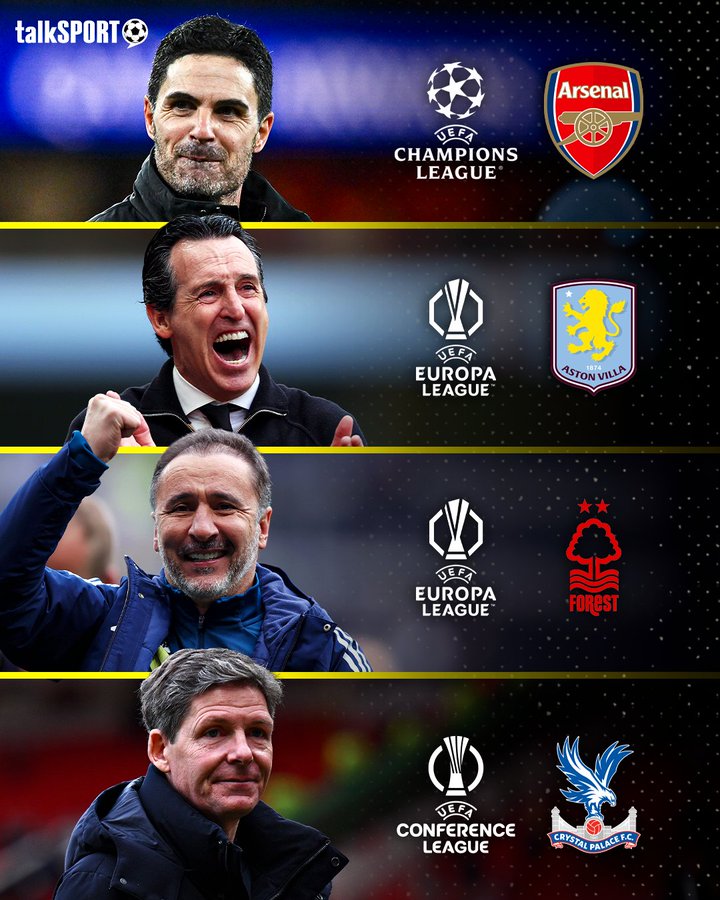 英超4队晋级欧战半决赛，枪手&维拉&森林&水晶宫、谁能夺冠？