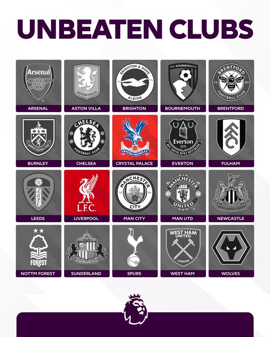 本赛季英超战罢5轮，仅利物浦和水晶宫这两支球队还未尝败绩