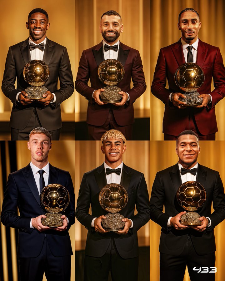 金球奖到底花落谁家?是登贝莱,还是亚马尔亦或萨拉赫、姆巴佩?