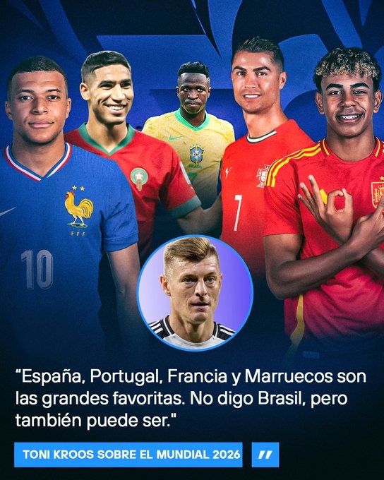 克罗斯预测世界杯：西班牙，葡萄牙、法国和摩洛哥是热门夺冠球队