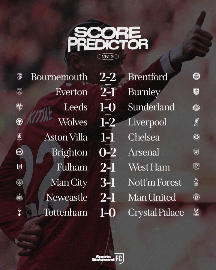 体育画报预测英超：阿斯顿维拉1-1切尔西，纽卡2-1曼联