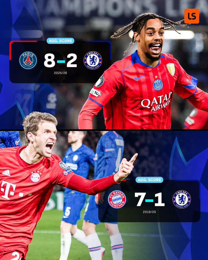 被迫刷新纪录！切尔西2-8不敌巴黎的比赛，刷新了球队丢球纪录