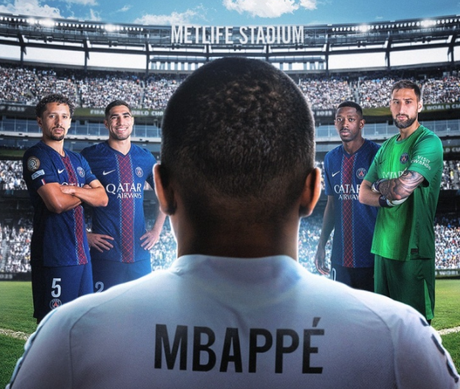 世俱杯官方社媒发布姆巴佩对阵老东家巴黎海报