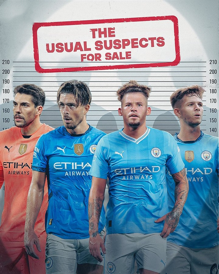 TA：格拉利什，奥特加等4名球员，已经被曼城摆上货架亟待出售