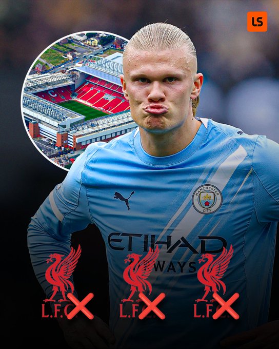 客战利物浦从未有进球的哈兰德，这一次能否打开进球账户？