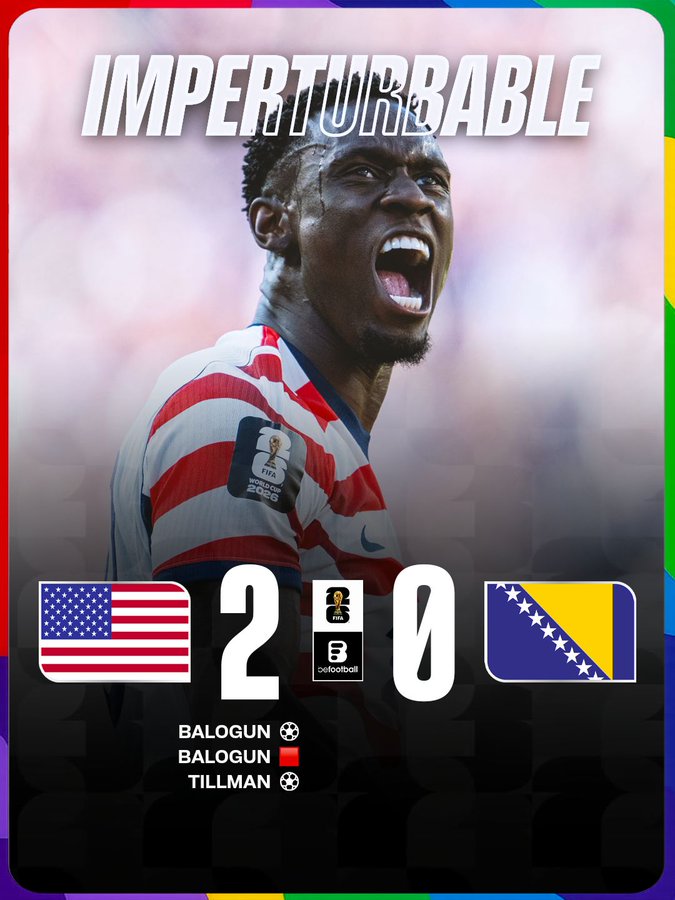 世界杯淘汰赛战报:美国2-0波黑;美国挺进1/8决赛