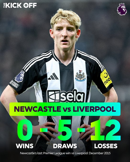 纽卡近17次联赛对阵利物浦5平12负难求一胜，本场能逆转吗？