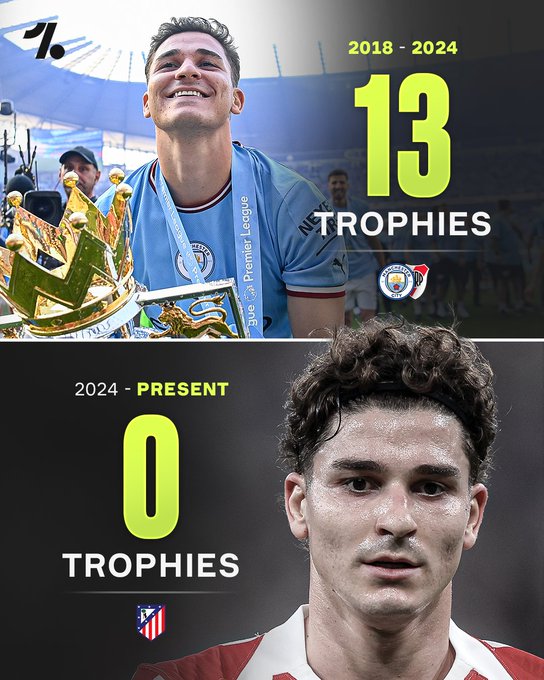 自加入马竞后颗粒无收的阿尔瓦雷斯,是否会后悔当年离开曼城?