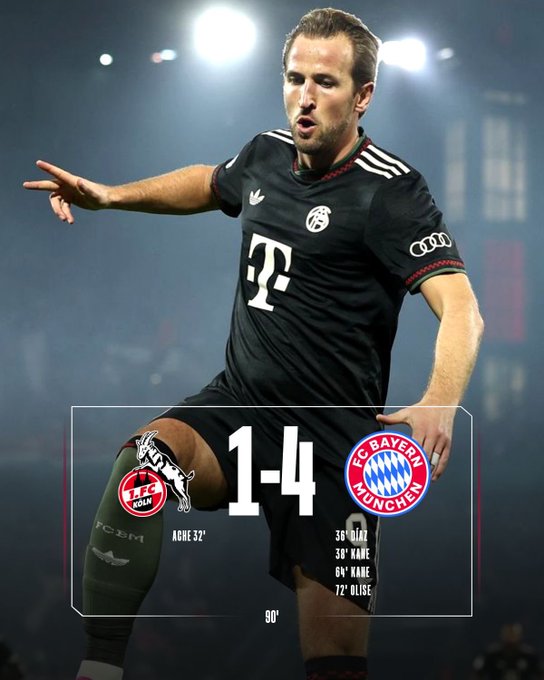 科隆1-4拜仁：拜仁开局14连胜，超越AC米兰创造历史新纪录