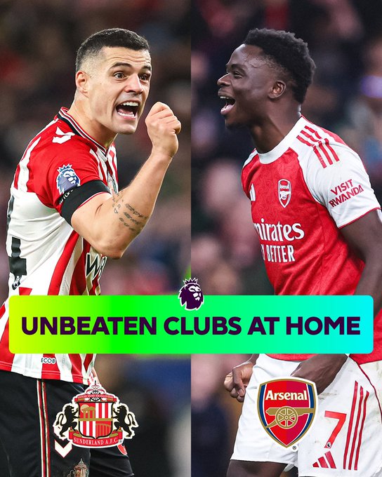 桑德兰&阿森纳,是本赛季英超仅有的两支主场不败的球队