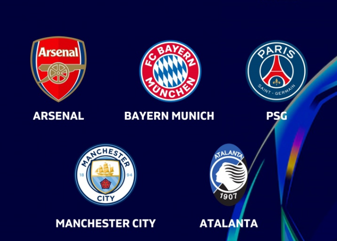 欧足联确认阿森纳拜仁巴黎曼城亚特兰大,已锁定16强或附加赛