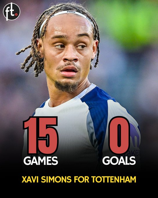 也是个水货?!西蒙斯6500万欧元加盟热刺,15场0进球