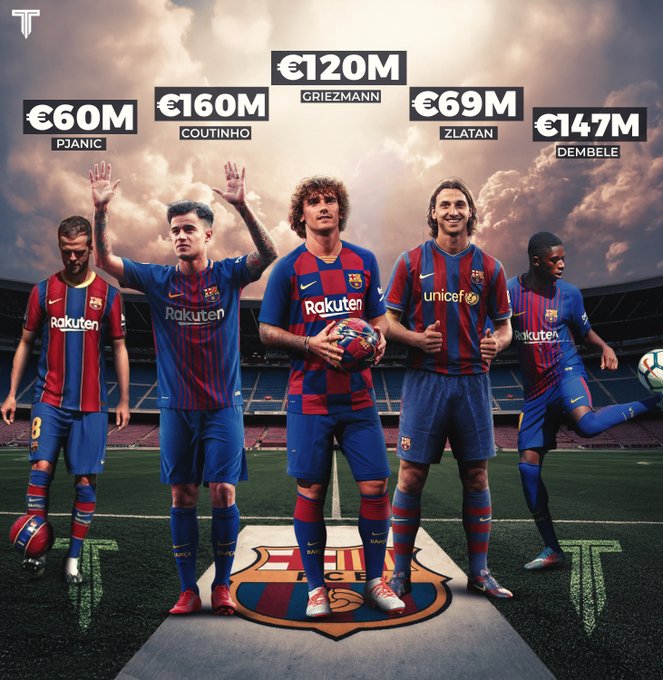 巴萨队史最差转会是谁：登贝莱、格里兹曼或库蒂尼奥？