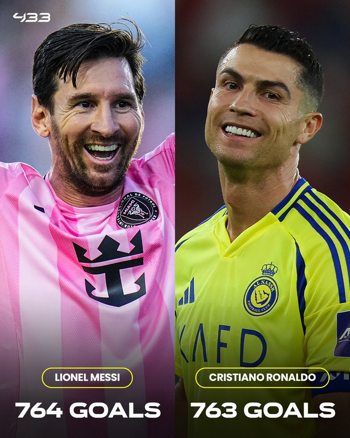 没有点球加持,谁的进球更多?梅西少167场比赛还比C罗多一球