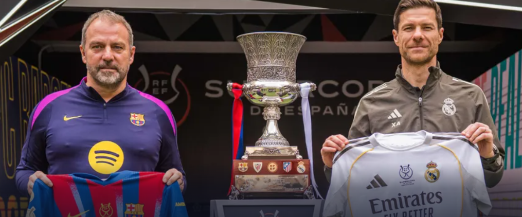 西超杯巅峰对决：巴萨皇马连续四年决赛鏖战，年度首冠花落谁家？