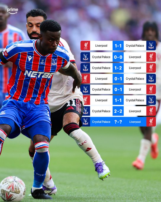 水晶宫vs利物浦：近7次正赛交锋，利物浦2胜4平1负微弱领先