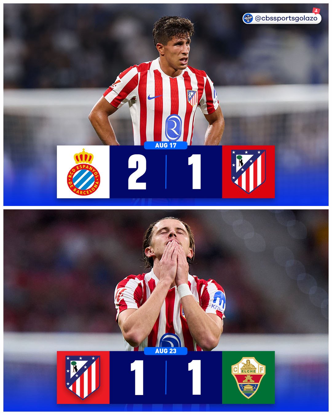 新赛季西甲最令人失望的球队？1平1负的马竞，肯定算是其中一支