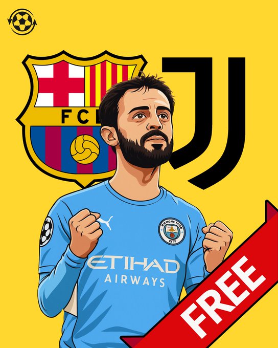 意媒：若B席不同曼城续约，巴萨和尤文都希望引进他